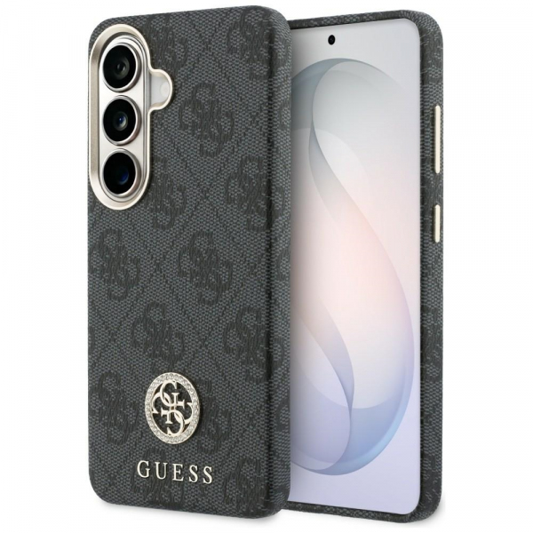 Husa MagSafe pentru Samsung Galaxy S26 S942, Guess, Rhinestone Round Logo, Neagra
