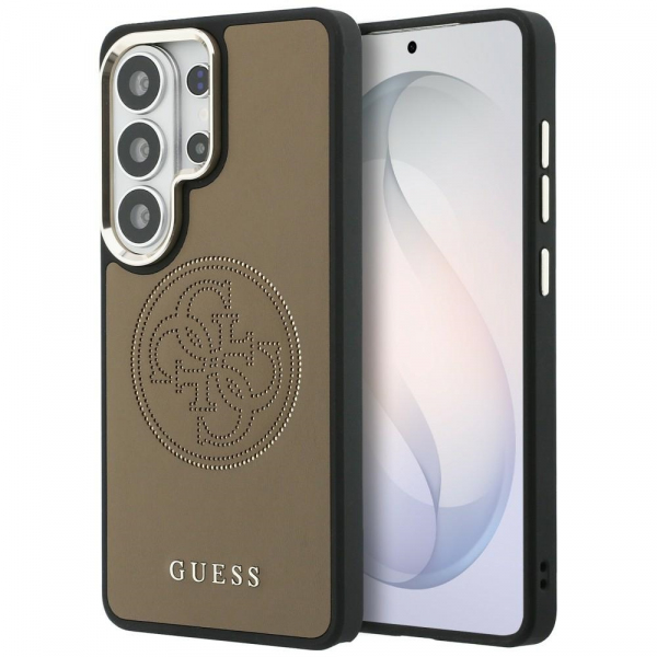 Husa MagSafe pentru Samsung Galaxy S26 Ultra S948, Guess, Perforated Logo, Maro