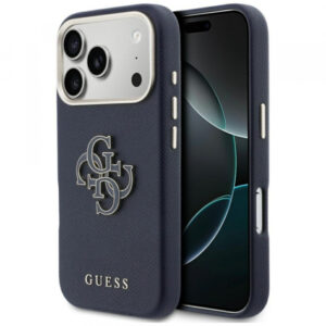 Husa pentru Apple iPhone 18 Pro Max / 17 Pro Max, Guess, Resin Logo, Albastra