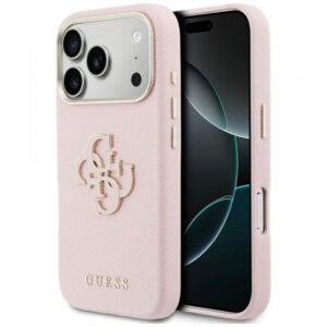 Husa pentru Apple iPhone 18 Pro Max / 17 Pro Max, Guess, Resin Logo, Roz