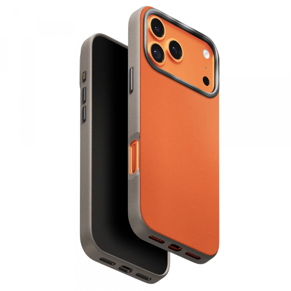 Husa pentru Apple iPhone 18 Pro / 17 Pro, UNIQ, Lyden Leatherette, Portocalie Bej