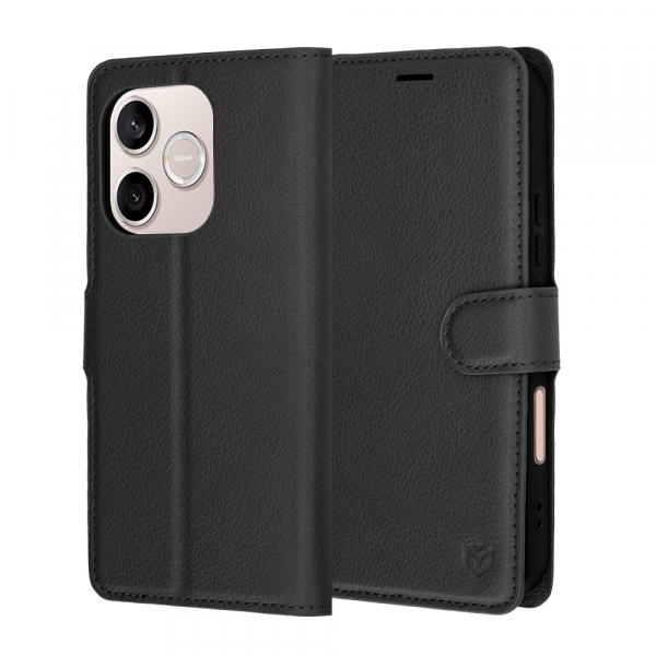 Husa pentru Honor 600 Lite, Techsuit, Leather Folio, Neagra