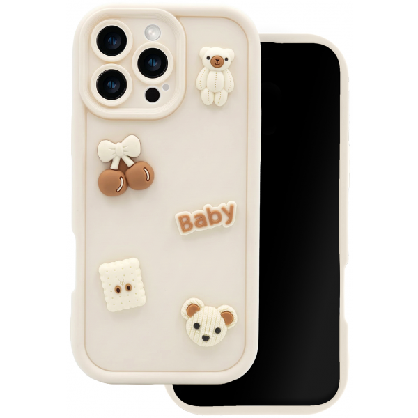 Husa pentru Samsung Galaxy S26 Ultra S948, OEM, Ultra Trendy 3D Bear, Bej