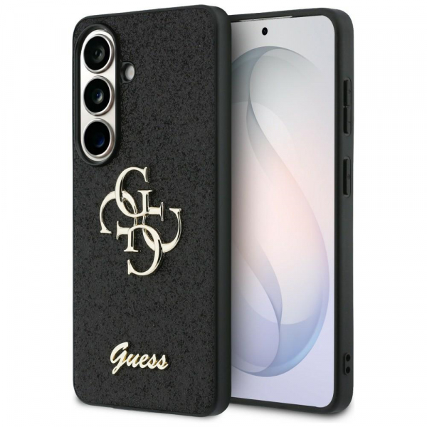 Husa pentru Samsung Galaxy S26 S942, Guess, Fixed Glitter Big 4G Metal Frame, Neagra