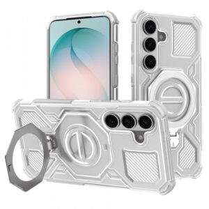 Husa pentru Samsung Galaxy S26 Plus S947, Techsuit, Carbon Shield Pro, Alba