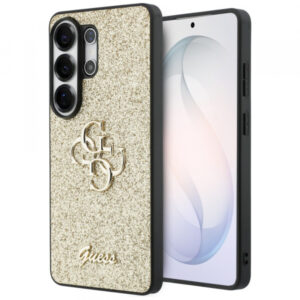 Husa pentru Samsung Galaxy S26 Ultra S948, Guess, Fixed Glitter Big 4G Metal Frame, Aurie