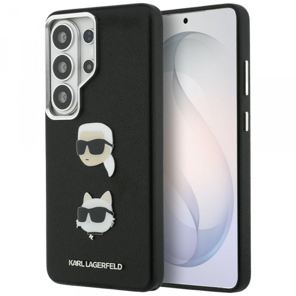 Husa pentru Samsung Galaxy S26 Ultra S948, Karl Lagerfeld, Saffiano Karl & Choupette\'s Head Pin, Neagra