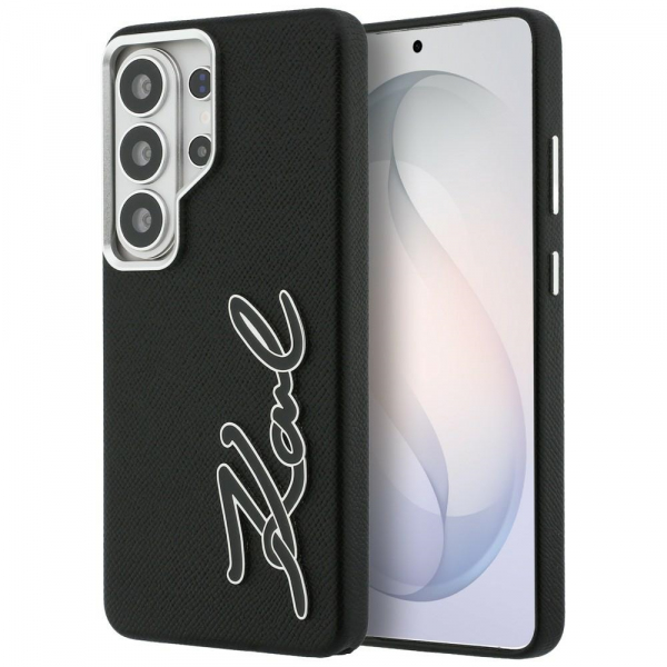 Husa pentru Samsung Galaxy S26 Ultra S948, Karl Lagerfeld, Signature Resin Logo, Neagra