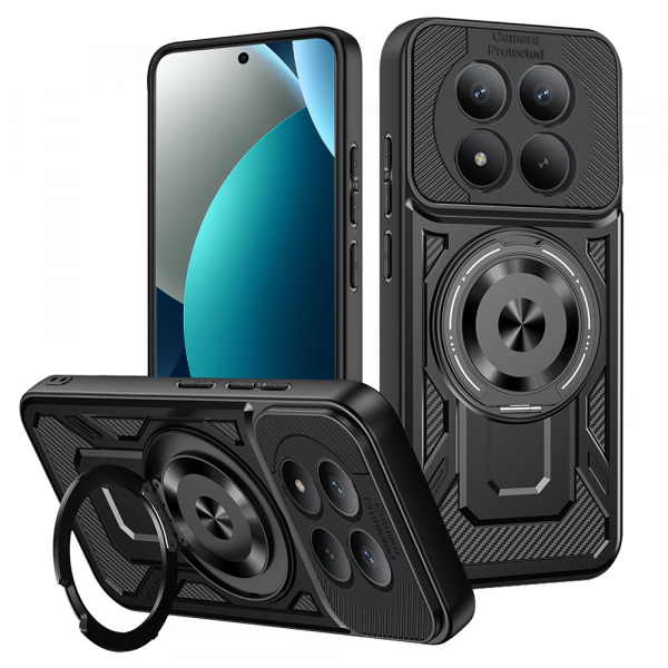 Husa pentru Xiaomi Redmi Note 15 Pro 4G, Techsuit, RuggedCam, Neagra