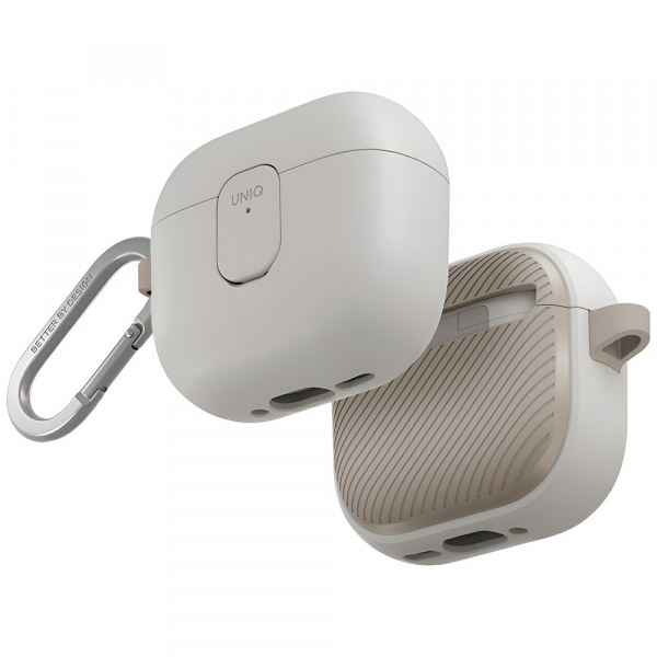 Husa UNIQ Clyde pentru Apple AirPods 4, Gri Bej