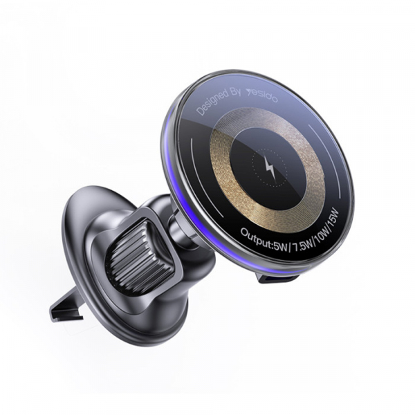 Incarcator Auto Wireless Yesido C308, 15W, 1.67A, Negru