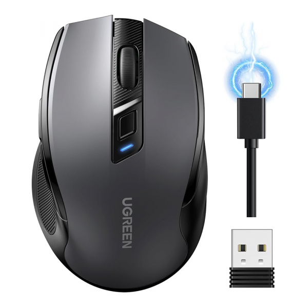 Mouse Wireless UGREEN MU006S (85082), 4000DPI, BT / Wi-Fi, Gri