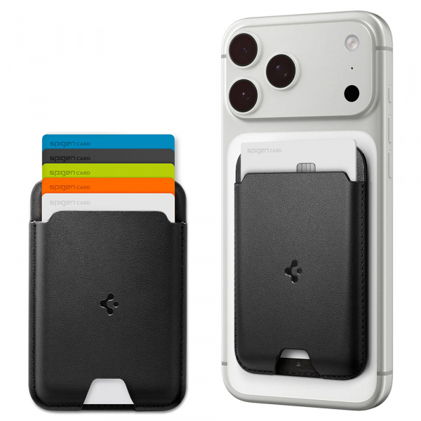 Portofel MagSafe, Spigen, Valentinus MagFit 5 Cards, Negru AFA11337