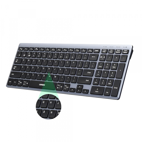 Tastatura Wireless UGREEN K552 (75163), BT / Wi-Fi, Neagra