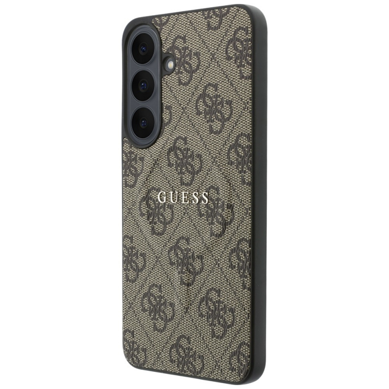 Husa MagSafe pentru Samsung Galaxy S26 FE S741, Guess, 4G Embossed Ring Classic Logo, Maro - imagine 2