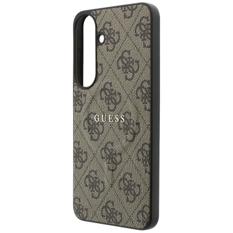 Husa MagSafe pentru Samsung Galaxy S26 FE S741, Guess, 4G Embossed Ring Classic Logo, Maro - imagine 5