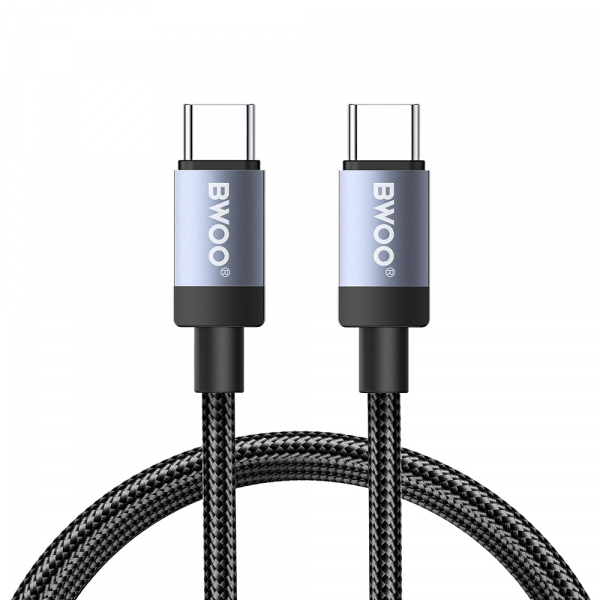 Cablu Date si Incarcare USB-C - USB-C BWOO BO-X401CC, 65W, 1m, Negru