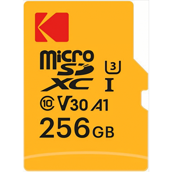 Card Memorie microSDXC Kodak Ultra Performance, 256Gb, Clasa 10 / UHS-1 U3, Cu Adaptor EKMSDM256GXC10HPRK