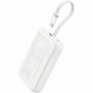 Baterie Externa Anker Zolo, 20000mAh, 30W, QC + PD, 1 x USB-A - 2 x USB-C, Alba A1689H21