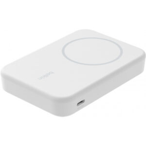Baterie Externa Wireless Belkin BoostCharge Pro with Kickstand, 8000mAh, 15W, FQI, 1 x QI - 1 x USB-C, Alba BPD007btWH