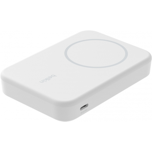 Baterie Externa Wireless Belkin BoostCharge Pro with Kickstand, 8000mAh, 15W, FQI, 1 x QI - 1 x USB-C, Alba BPD007btWH