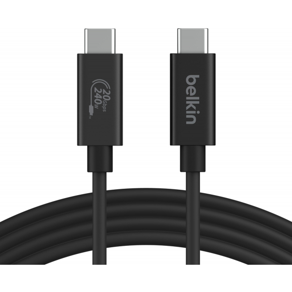 Cablu Date si Incarcare USB-C - USB-C Belkin Connect, 240W, 2m, Negru INZ004bt2MBK