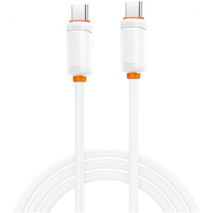 Cablu Date si Incarcare USB-C - USB-C XO Design NB-Q302B, 60W, 1m, Alb