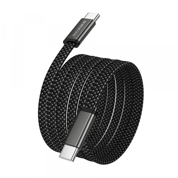 Cablu Date si Incarcare USB-C - USB-C Borofone BX124 Peace, 60W, 1m, Negru
