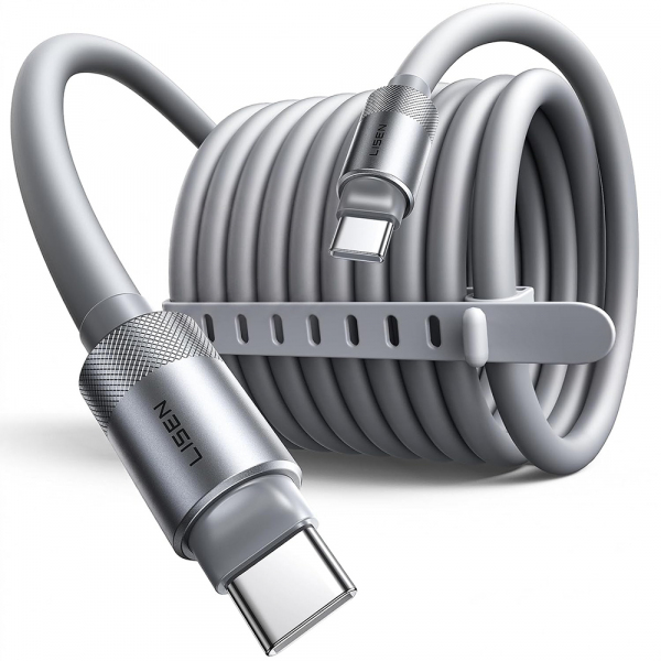 Cablu Date si Incarcare USB-C - USB-C Lisen L115, 100W, 3m, Gri YL0126010031