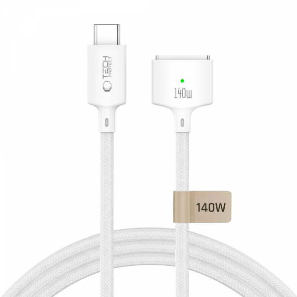 Cablu Incarcare Tech-Protect MMC01 Ultraboost, USB-C - MagSafe 3, 140W, 3m, Alb