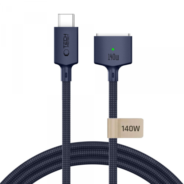 Cablu Incarcare Tech-Protect MMC01 Ultraboost, USB-C - MagSafe 3, 140W, 3m, Bleumarin