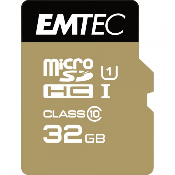Card Memorie microSDHC Emtec Elite Gold, 32Gb, Clasa 10 / UHS-1 U1 ECMSDM32GHC10GP