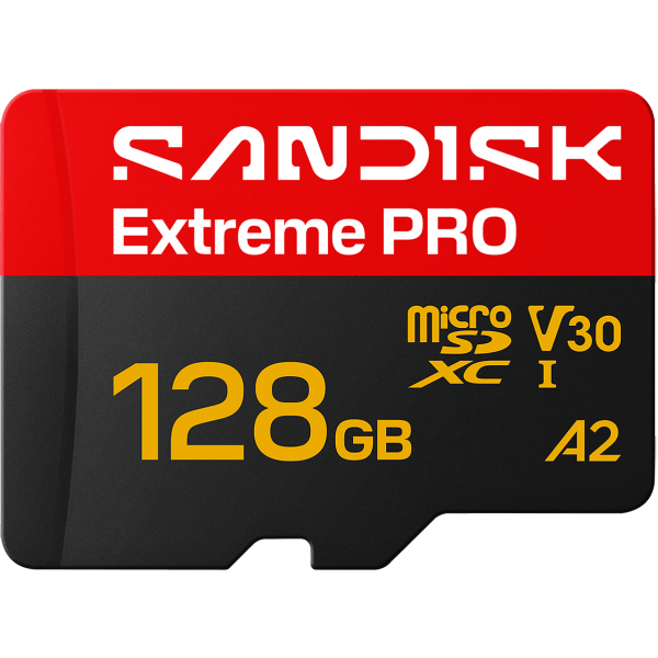 Card Memorie microSDXC SanDisk Extreme Pro A2, 128Gb, Clasa 10 / UHS-1 U3, Cu Adaptor SDSQXCJ-128G-GS6MA