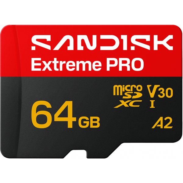 Card Memorie microSDXC SanDisk Extreme Pro A2, 64Gb, Clasa 10 / UHS-1 U3, Cu Adaptor SDSQXCU-064G-GS6MA