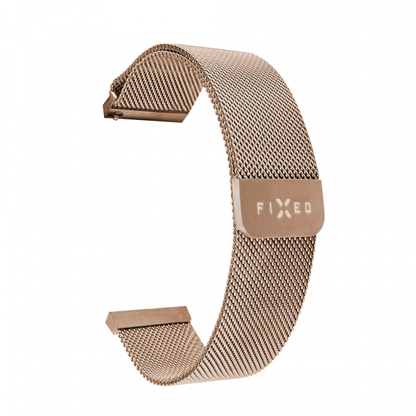 Curea Fixed Mesh pentru Huawei Watch / Garmin Watch Series, 18mm, Roz Aurie