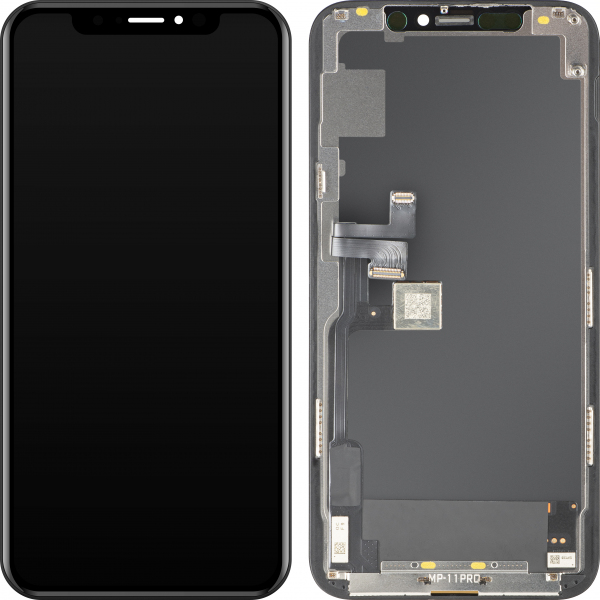 Display cu Touchscreen MP compatibil cu Apple iPhone 11 Pro, cu Rama, Versiune OLED FHD IC Movable, Negru