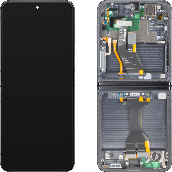 Display cu Touchscreen Samsung Galaxy Z Flip5 F731, cu Rama, Sub Inner, Gri (Graphite), Service Pack GH82-31827A
