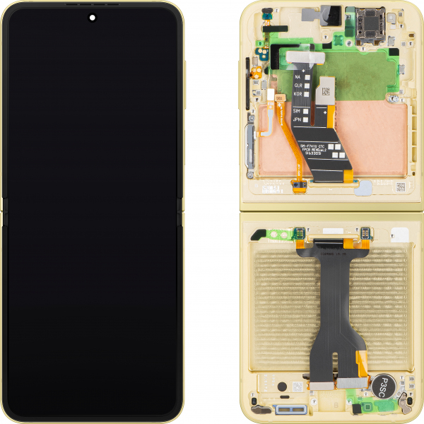 Display cu Touchscreen Samsung Galaxy Z Flip6 F741, cu Rama, Sub Inner, Galben, Service Pack GH82-35014B