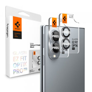 Folie de protectie Camera Spate Spigen GlastR EZ FIT Optik Pro HD pentru Samsung Galaxy Z Fold8 F971, Sticla Securizata, Set 2 bucati, Neagra AGL11944