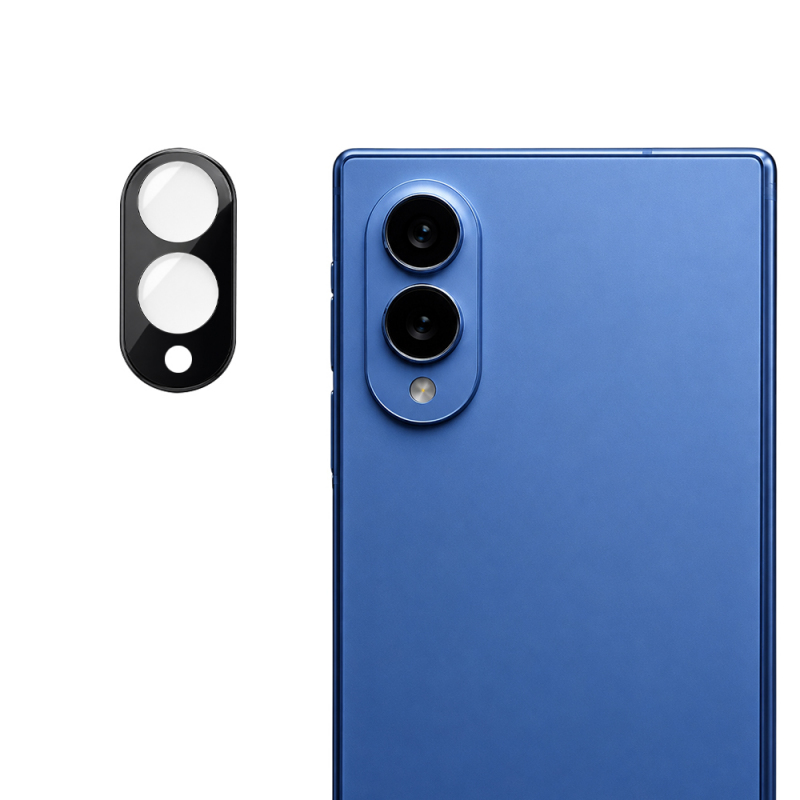 Folie de protectie Camera Spate Techsuit pentru Samsung Galaxy Z Fold8 F971, Sticla Securizata, Neagra