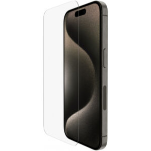 Folie de protectie Ecran Belkin ScreenForce TemperedGlass pentru Apple iPhone 15 Pro, Sticla Securizata, Full Glue OVA137zz