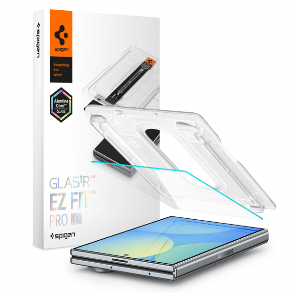 Folie de protectie Ecran Exterior Spigen GlastR EZ FIT Pro HD pentru Samsung Galaxy Z Fold8 F971, Sticla Securizata, Full Glue AGL11942