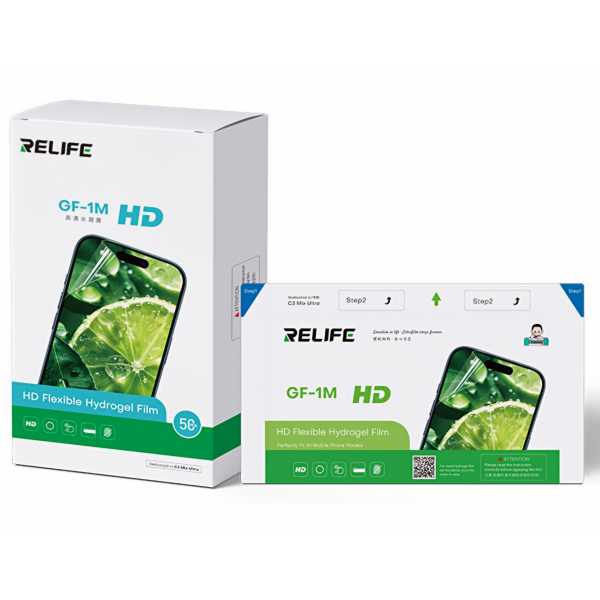 Folie Hidrogel / TPU Relife GF-1M pentru Aparat Laminare UV Vid Sunshine C3 Mix Ultra, 120mm x 210mm, Set 50 bucati
