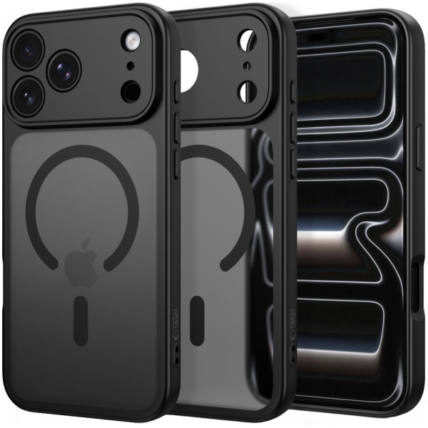 Husa MagSafe pentru Apple iPhone 18 Pro / 17 Pro, Tech-Protect, BasicMag, Neagra Mata