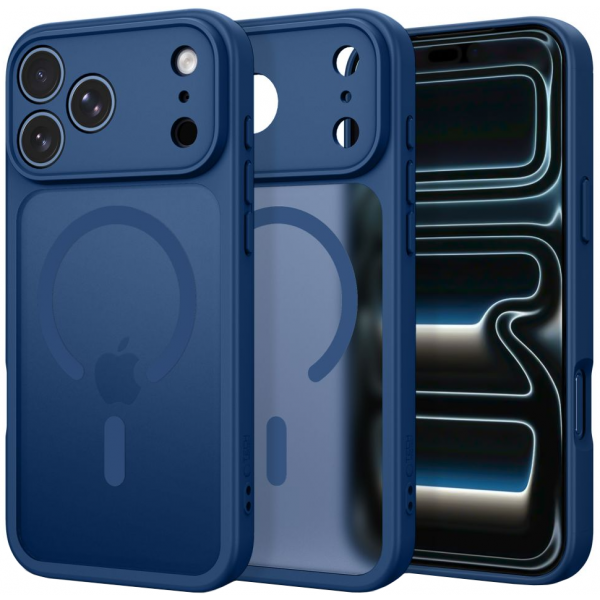 Husa MagSafe pentru Apple iPhone 18 Pro Max / 17 Pro Max, Tech-Protect, BasicMag, Bleumarin Mata