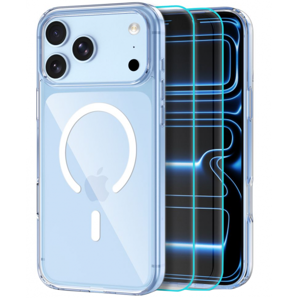 Husa MagSafe pentru Apple iPhone 18 Pro Max / 17 Pro Max, Tech-Protect, Flexair Hybrid with Screen Protector, Transparenta