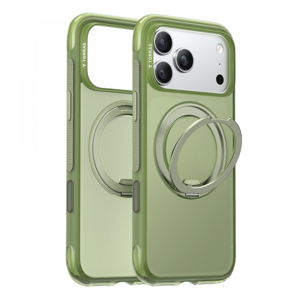 Husa MagSafe pentru Apple iPhone 18 Pro Max / 17 Pro Max, Torras, Ostand O3 Air, Verde Satinata