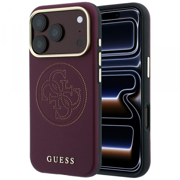 Husa MagSafe pentru Apple iPhone 18 Pro / 17 Pro, Guess, Perforated 4G, Visinie