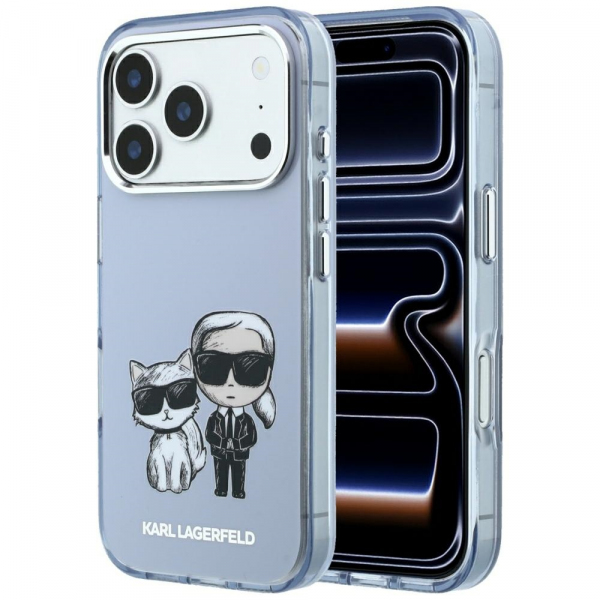 Husa MagSafe pentru Apple iPhone 18 Pro Max / 17 Pro Max, Karl Lagerfeld, IML KC Bodies Sketch Print, Albastra