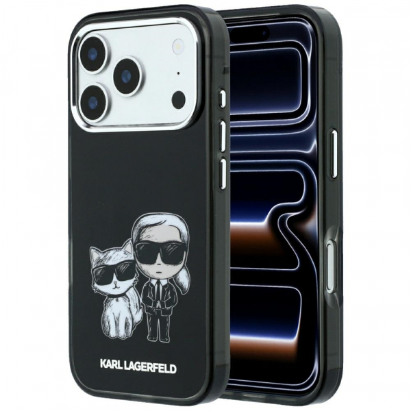 Husa MagSafe pentru Apple iPhone 18 Pro Max / 17 Pro Max, Karl Lagerfeld, IML KC Bodies Sketch Print, Neagra